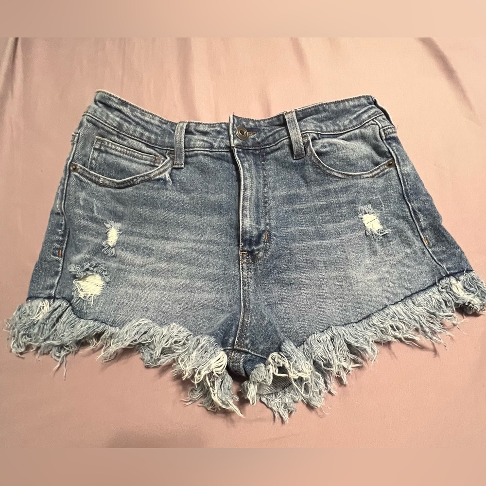 Celebrity Pink Distressed Blue Jean Shorts